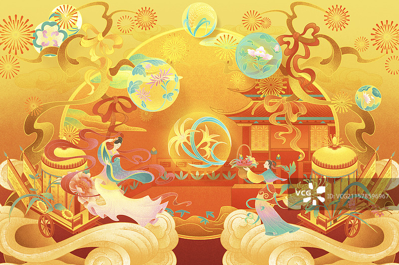 芒种节气国风插画图片素材