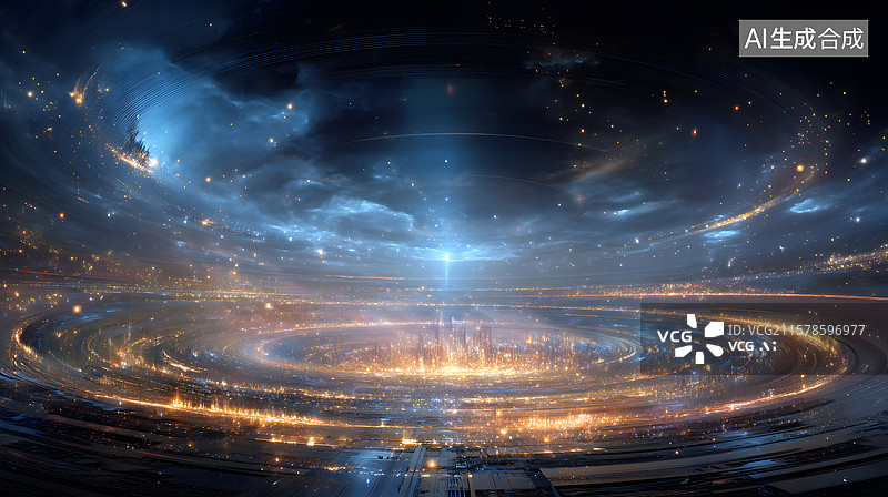 【AI数字艺术】星系中心的光芒图片素材