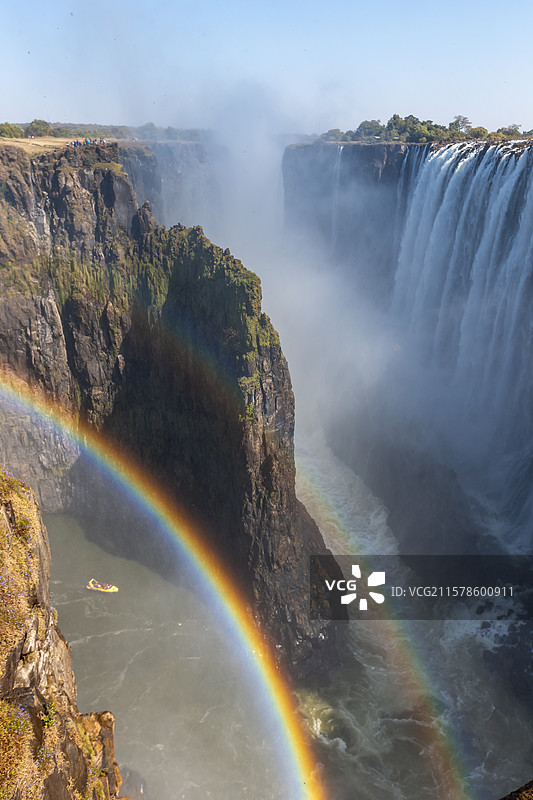 维多利亚瀑布的彩虹奇观图片素材