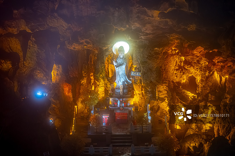 玉华洞 第一洞厅：白云洞 喀斯特地貌溶洞 福建三明将乐县玉华古洞风景名胜图片素材