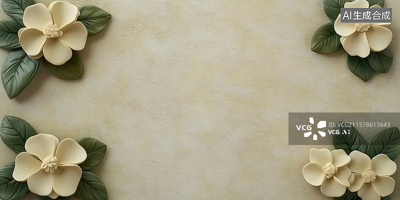【AI数字艺术】陶瓷花装饰背景场景图片素材