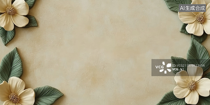 【AI数字艺术】陶瓷花装饰背景场景图片素材