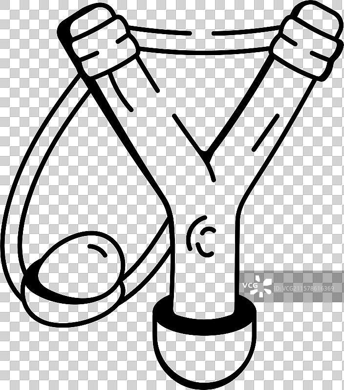 手绘风格的弹弓图标图片素材