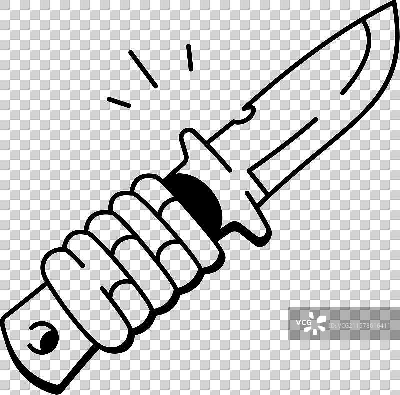 生存刀的涂鸦风格图标图片素材