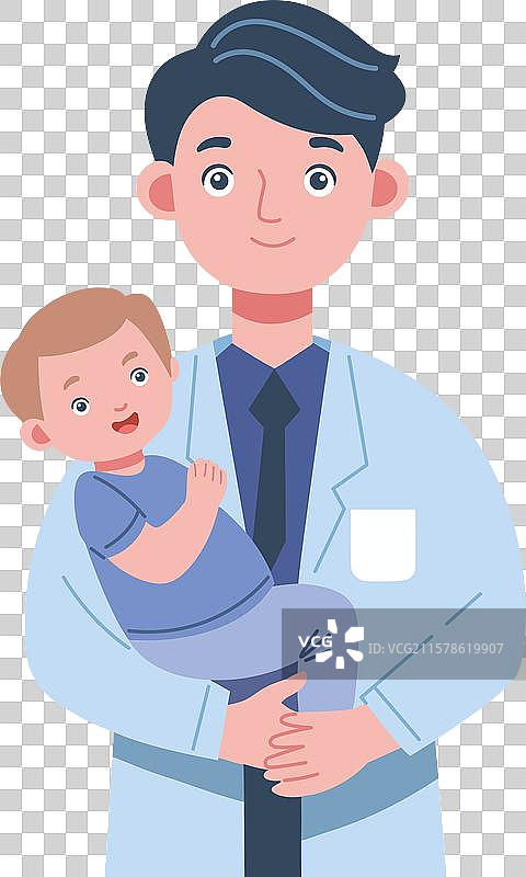 婴儿医生进行儿科检查，抱着婴儿的图标图片素材