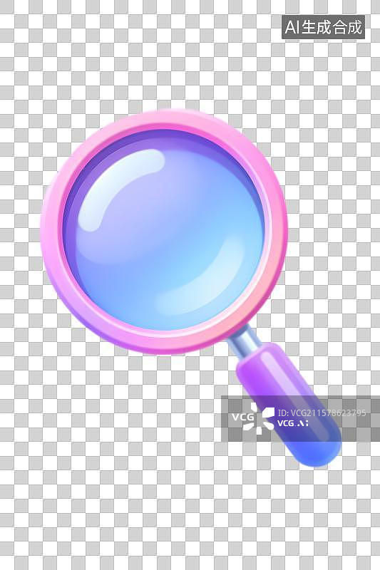 【AI数字艺术】粉色紫色放大镜图片素材
