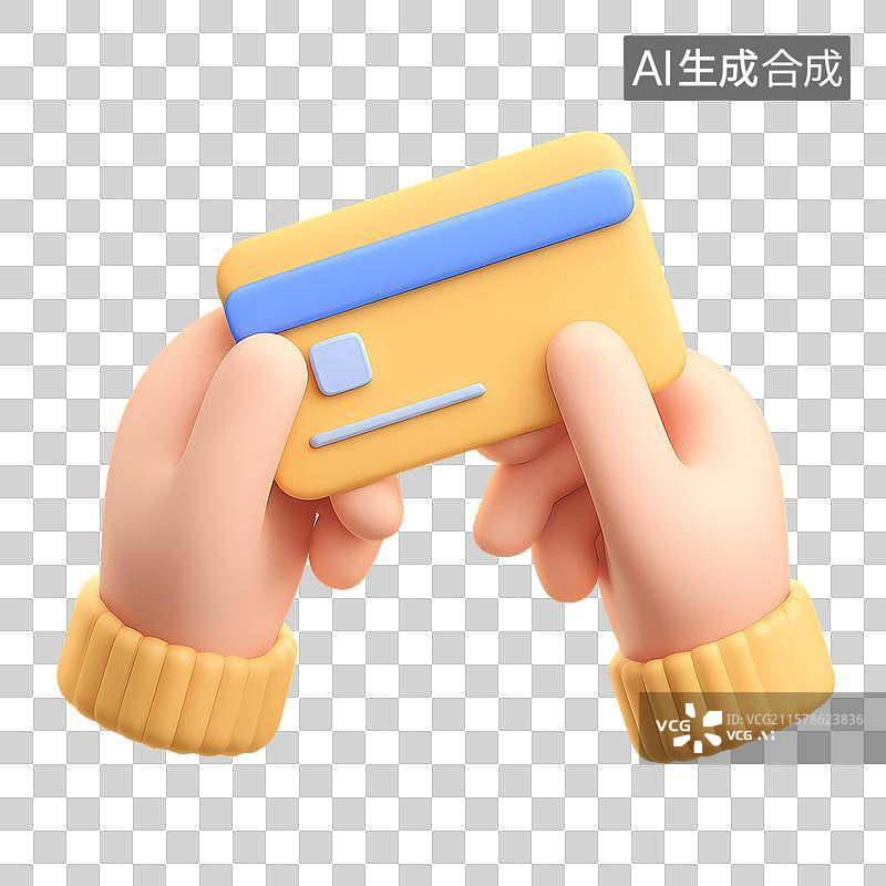 【AI数字艺术】双手持信用卡图片素材