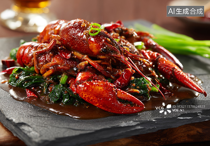 【AI数字艺术】麻辣小龙虾美食图片素材