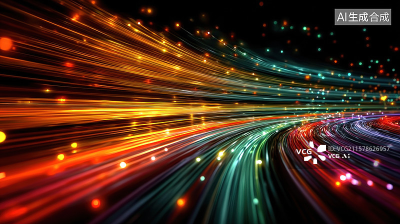 【AI数字艺术】炫彩流光背景图片素材