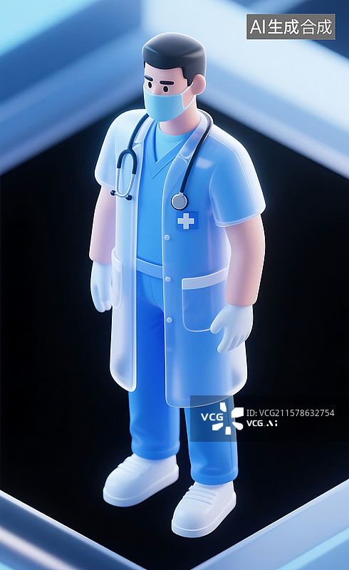【AI数字艺术】商务医生IP形象图片素材