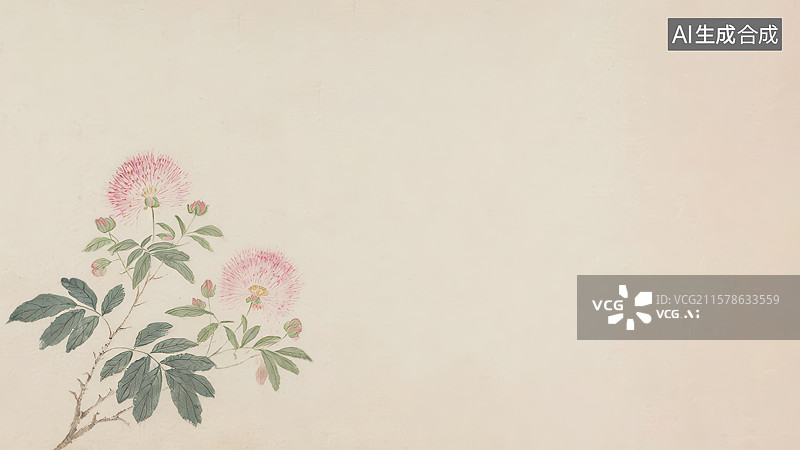 【AI数字艺术】水墨画左下图片素材