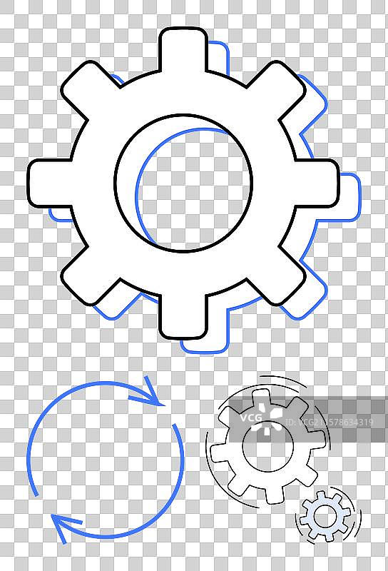 代表过程效率的齿轮和箭头图片素材