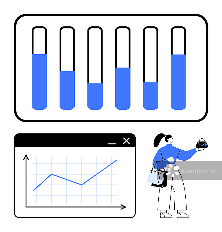 数据展示与进度条增长图表图片素材
