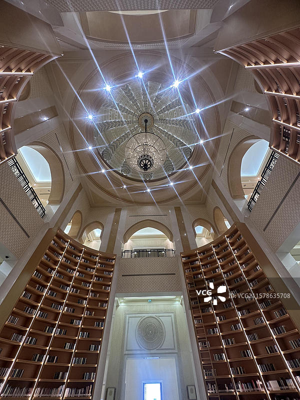 阿布扎比总统府全貌，官方会议场所，建筑风貌宏伟壮丽典雅图片素材