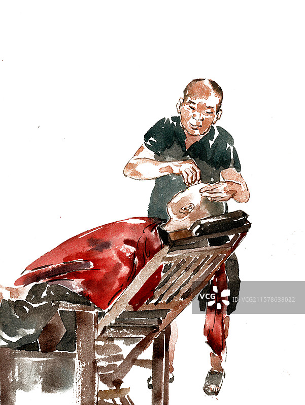 理发店剃头图片素材