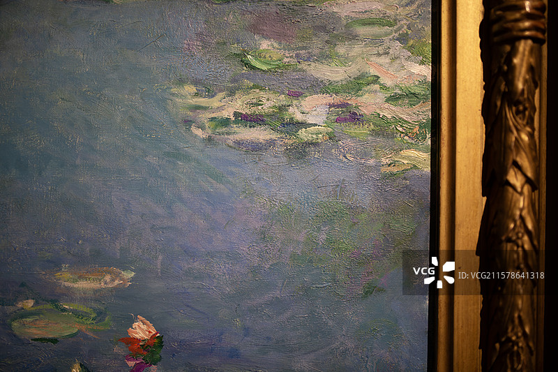 芝加哥艺术博物馆藏法国克劳德莫奈1906年布画油画睡莲图片素材
