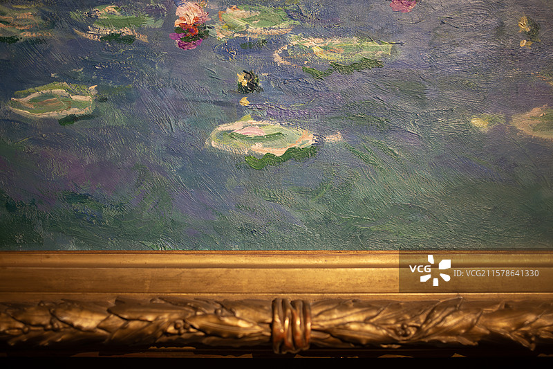 芝加哥艺术博物馆藏法国克劳德莫奈1906年布画油画睡莲图片素材