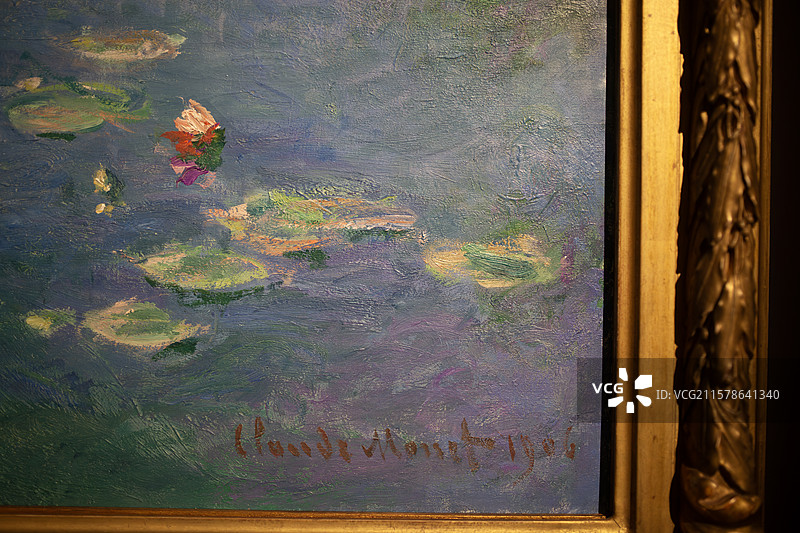 芝加哥艺术博物馆藏法国克劳德莫奈1906年布画油画睡莲图片素材