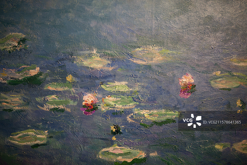 芝加哥艺术博物馆藏法国克劳德莫奈1906年布画油画睡莲图片素材