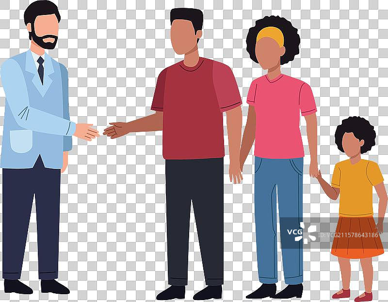 家庭医生与父母和孩子们图片素材