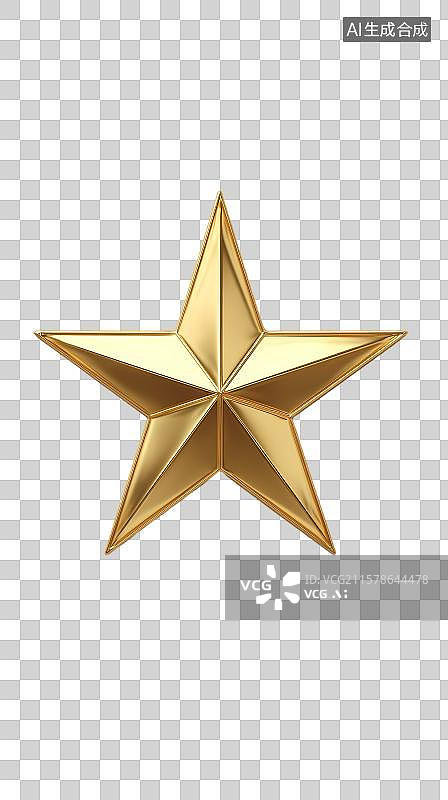 【AI数字艺术】金色五角星图片素材