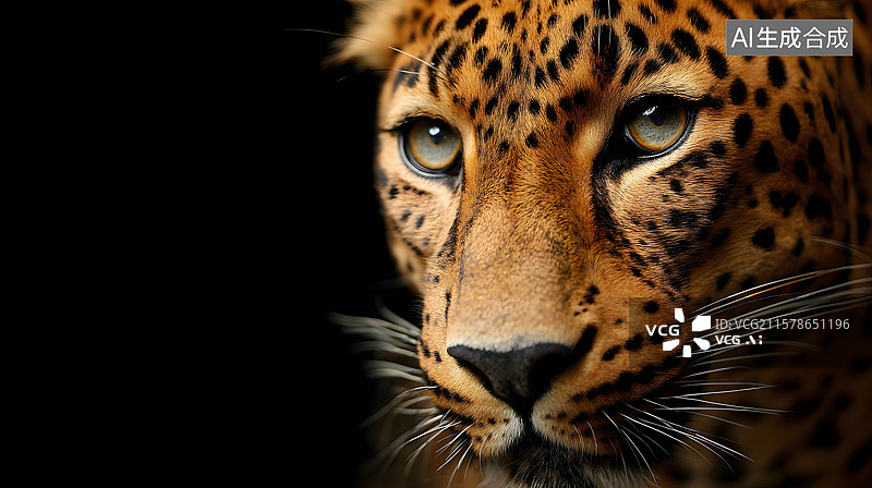 【AI数字艺术】豹子特写镜头图片素材