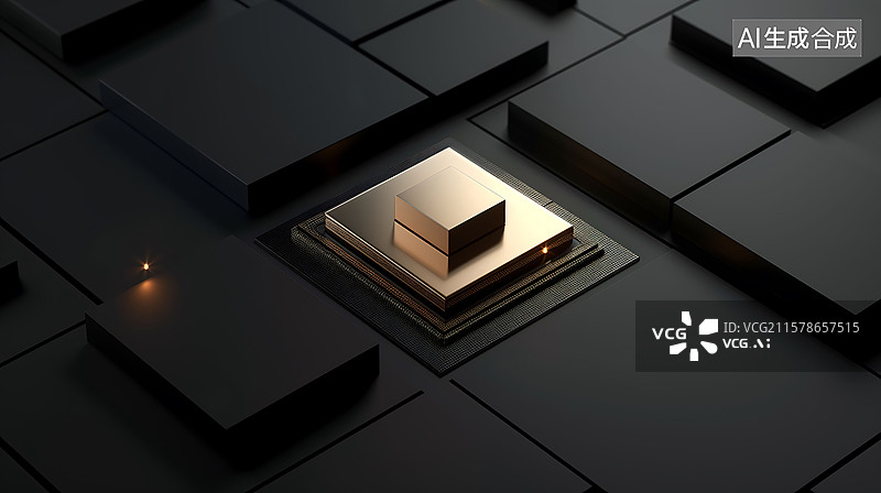 【AI数字艺术】３D渲染高科技芯片概念图图片素材