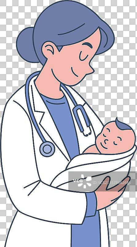 婴儿医生儿科医生抱着新生儿图标图片素材