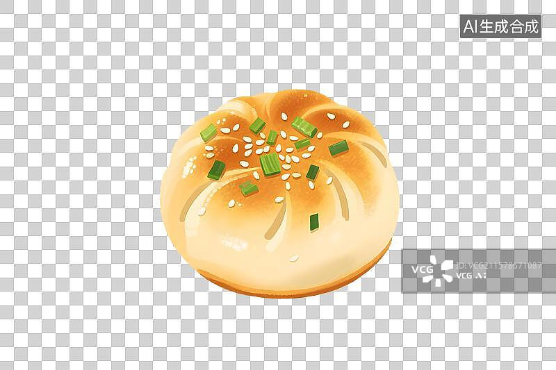 【AI数字艺术】香气四溢的生煎包插画免扣元素图片素材