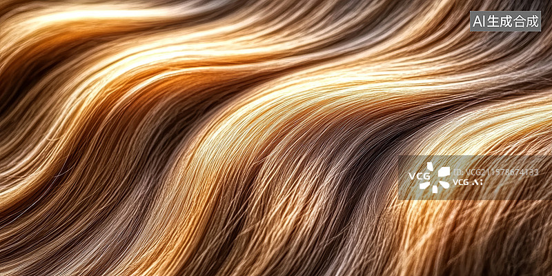 【AI数字艺术】金色发丝光泽感美发展示场景图片素材