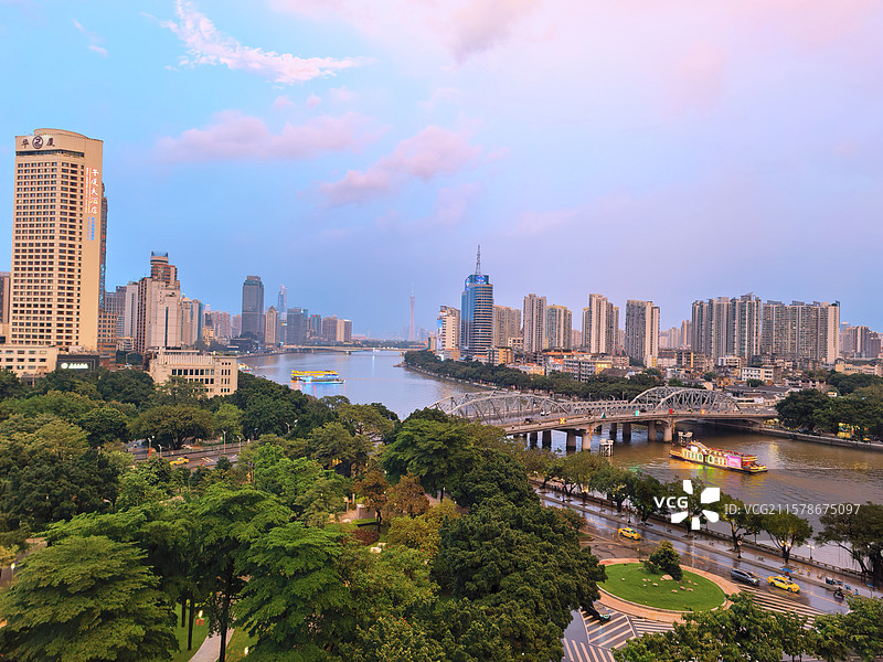 广州市珠江新城珠江夜景  广州塔夜景图片素材