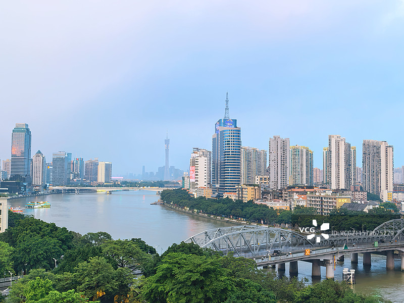 广州市珠江新城珠江夜景  广州塔夜景图片素材