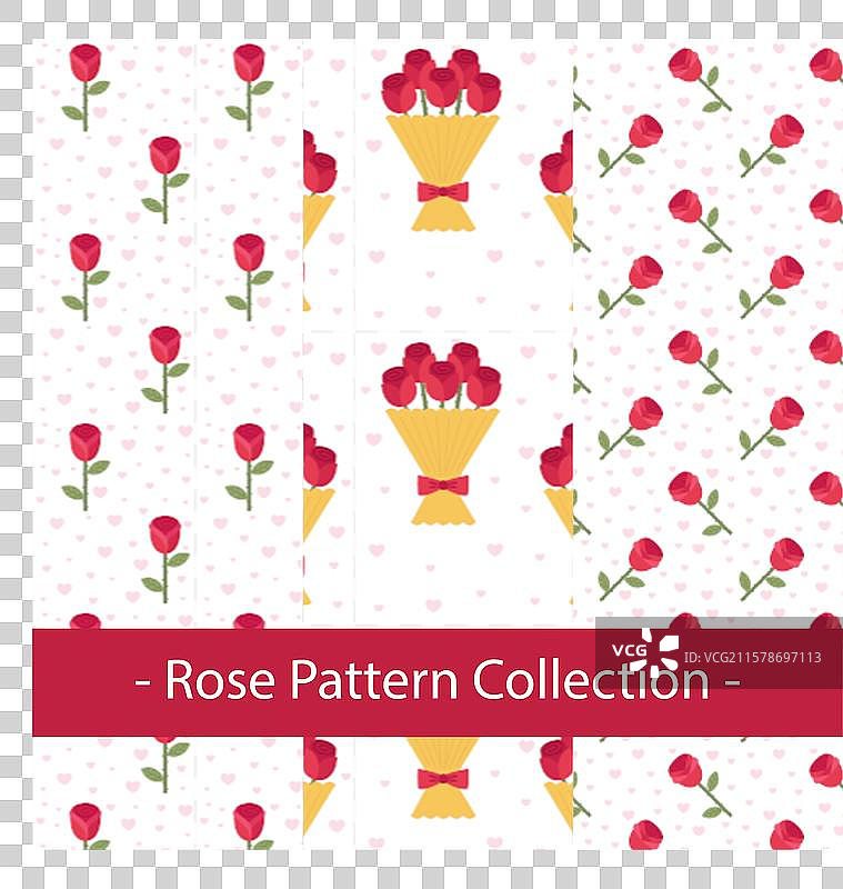 平面设计中的玫瑰花图案图片素材