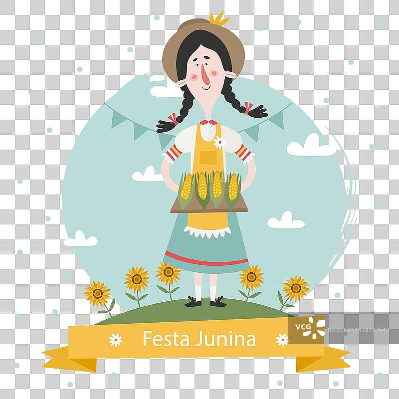 可爱的传统六月节背景图片素材