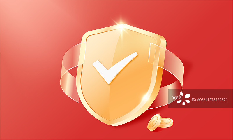 金色盾牌安全防护矢量插画图片素材