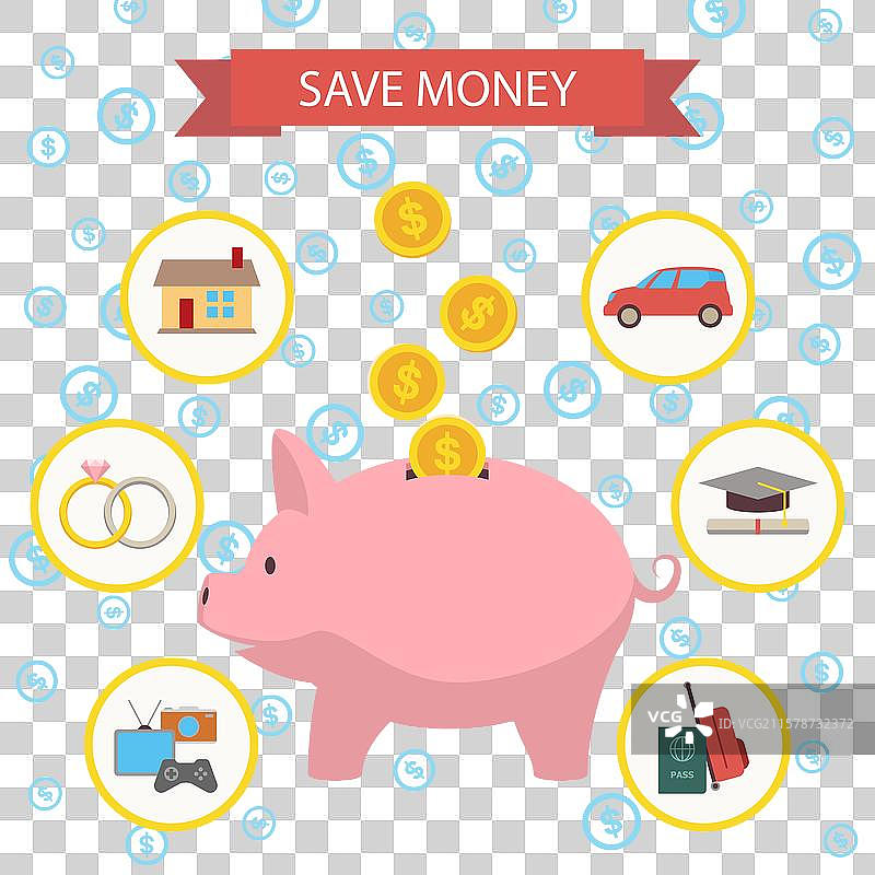 储蓄罐与存款图片素材