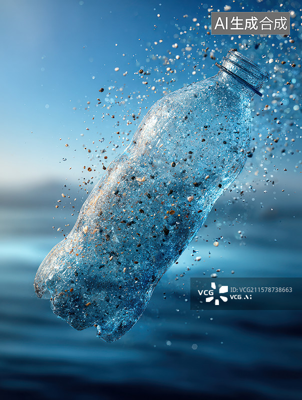 【AI数字艺术】海洋塑料污染环境灾难图片素材