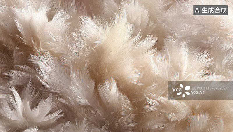 【AI数字艺术】白色羽毛的近距离特写图片素材