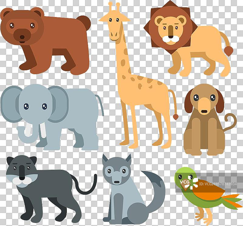 可爱的平面设计动物图片素材