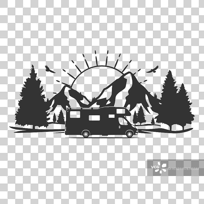 房车地标剪贴画图片素材