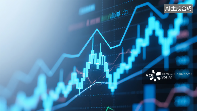 【AI数字艺术】金融市场概念插画图片素材