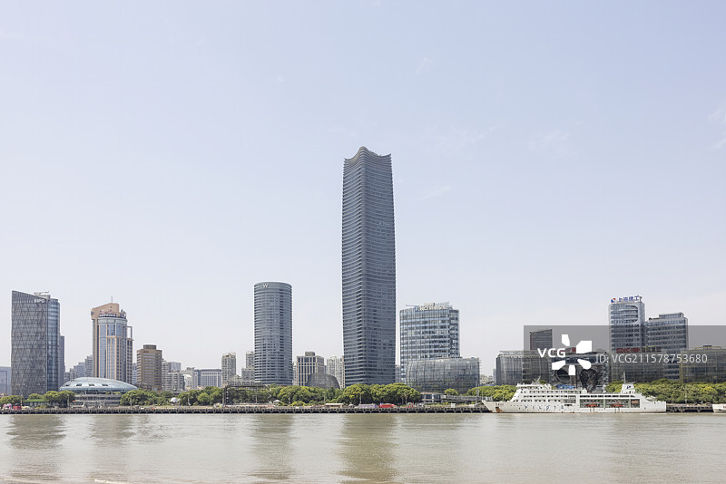 上海黄浦江边北外滩城市风光图片素材
