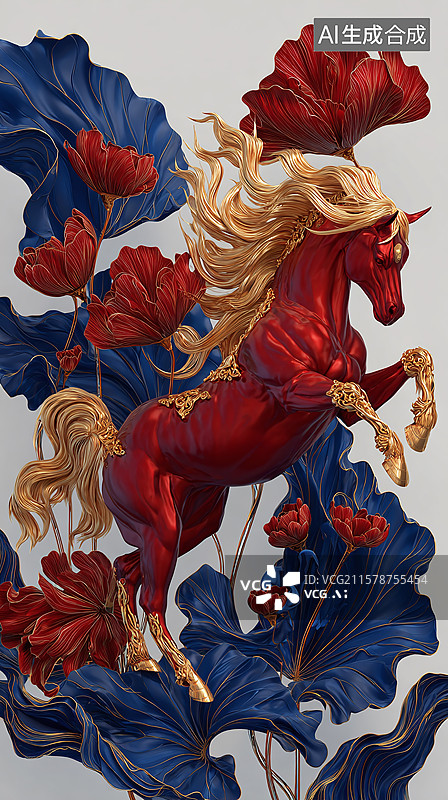 【AI数字艺术】马，2026马年，马年大吉图片素材
