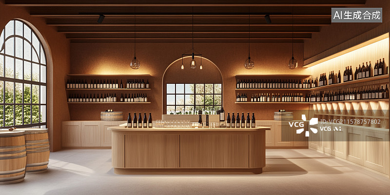 【AI数字艺术】酒馆装修三维场景图片素材
