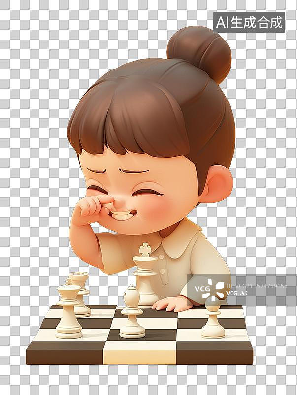 【AI数字艺术】象棋女孩图片素材