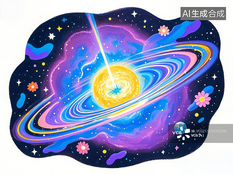 【AI数字艺术】宇宙星系的奇幻色彩图片素材