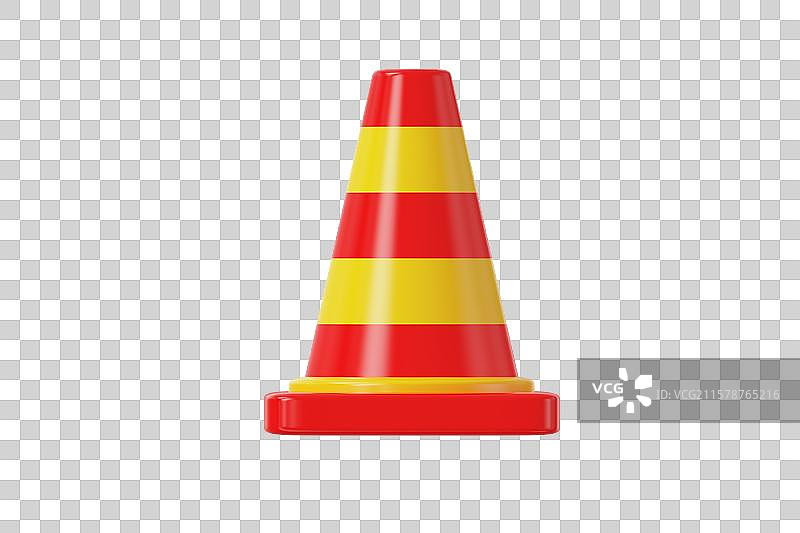 交通锥三维插画图片素材