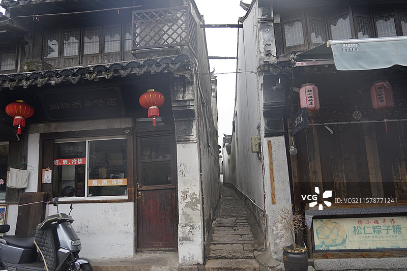 江苏太仓沙溪古镇冬季风光图片素材