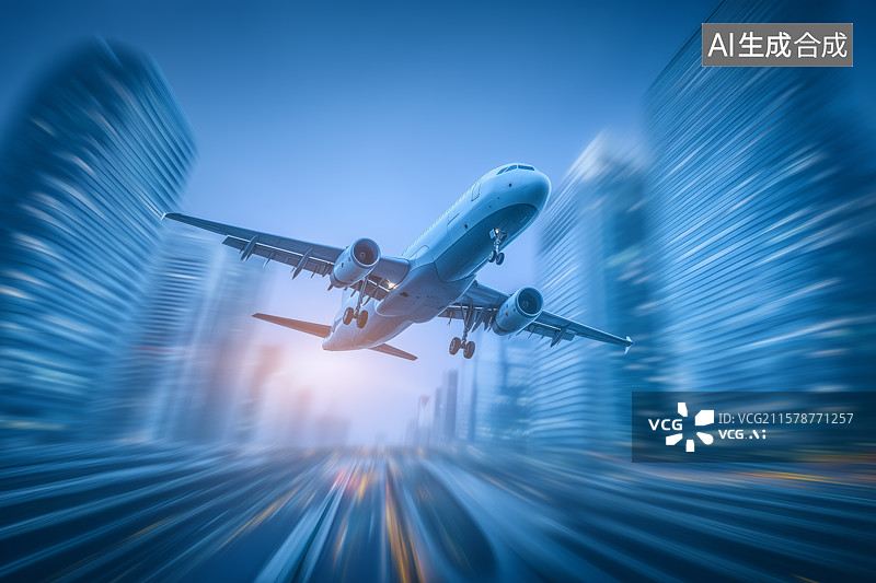【AI数字艺术】飞机旅行概念图片素材