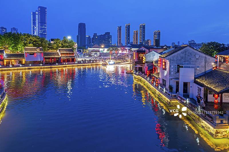 无锡清名桥夜景，清名桥，全国重点文物保护单位，央视春晚主舞台图片素材